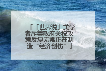「世界说」美学者斥美政府关税政策反复无常正在制造“经济创伤”