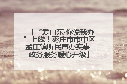 “爱山东·你说我办”上线！枣庄市市中区孟庄镇听民声办实事 政务服务暖心升级