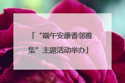 “端午安康香邻雅集”主题活动举办