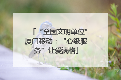 “全国文明单位”厦门移动：“心级服务”让爱满格