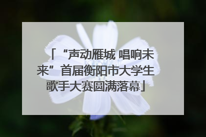 “声动雁城 唱响未来”首届衡阳市大学生歌手大赛圆满落幕