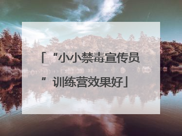 “小小禁毒宣传员”训练营效果好