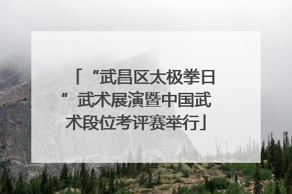 “武昌区太极拳日”武术展演暨中国武术段位考评赛举行