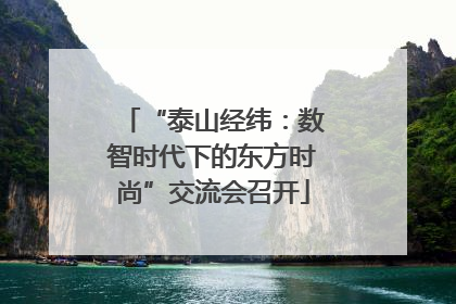 “泰山经纬：数智时代下的东方时尚”交流会召开