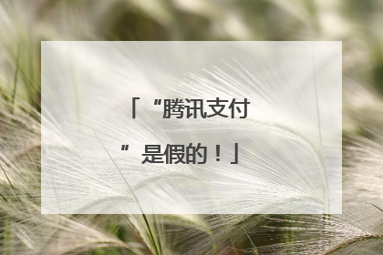 “腾讯支付”是假的！