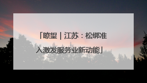 瞭望｜江苏：松绑准入激发服务业新动能