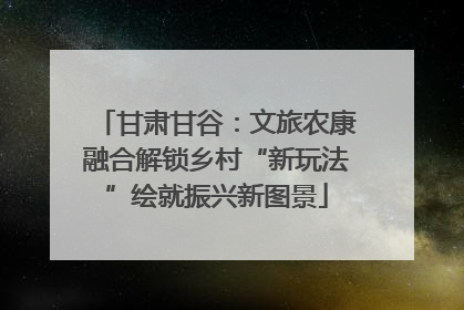 甘肃甘谷：文旅农康融合解锁乡村“新玩法”绘就振兴新图景