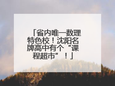省内唯一数理特色校！沈阳名牌高中有个“课程超市”！