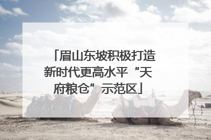 眉山东坡积极打造新时代更高水平“天府粮仓”示范区