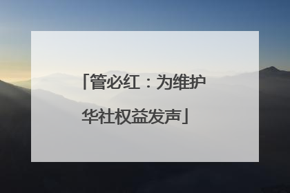 管必红：为维护华社权益发声