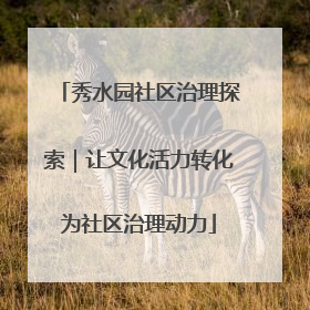 秀水园社区治理探索｜让文化活力转化为社区治理动力