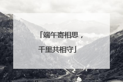 端午寄相思，千里共相守
