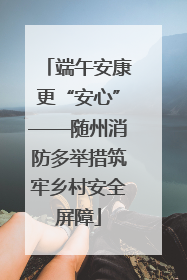 端午安康更“安心”——随州消防多举措筑牢乡村安全屏障