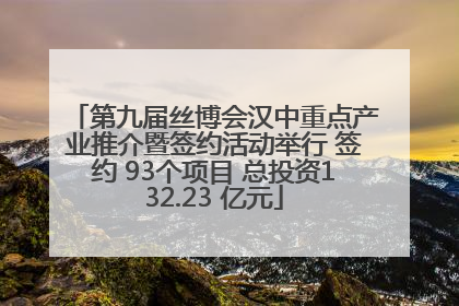 第九届丝博会汉中重点产业推介暨签约活动举行 签约 93个项目 总投资132.23 亿元