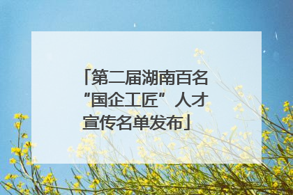 第二届湖南百名“国企工匠”人才宣传名单发布