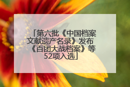 第六批《中国档案文献遗产名录》发布《百团大战档案》等52项入选