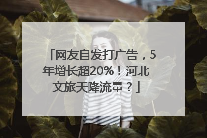 网友自发打广告，5年增长超20%！河北文旅天降流量？