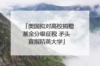 美国拟对高校捐赠基金分级征税 矛头直指精英大学