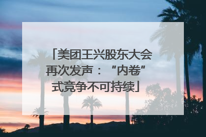 美团王兴股东大会再次发声：“内卷”式竞争不可持续