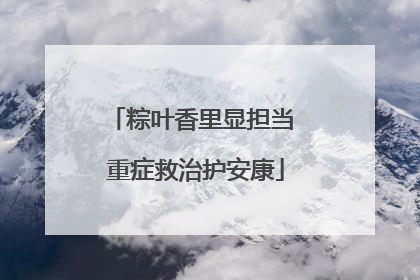 粽叶香里显担当 重症救治护安康