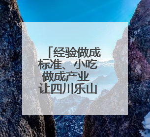 经验做成标准、小吃做成产业 让四川乐山味道端上世界餐桌