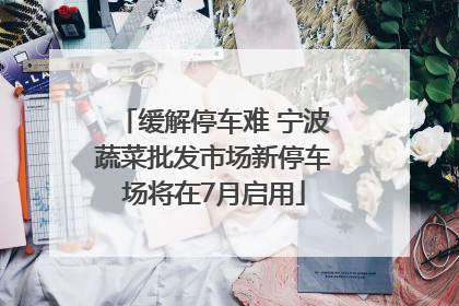 缓解停车难 宁波蔬菜批发市场新停车场将在7月启用