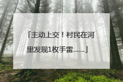 主动上交！村民在河里发现1枚手雷……