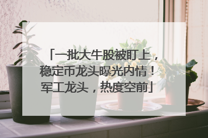 一批大牛股被盯上，稳定币龙头曝光内情！军工龙头，热度空前