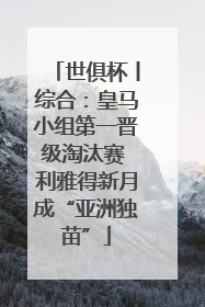 世俱杯丨综合：皇马小组第一晋级淘汰赛 利雅得新月成“亚洲独苗”