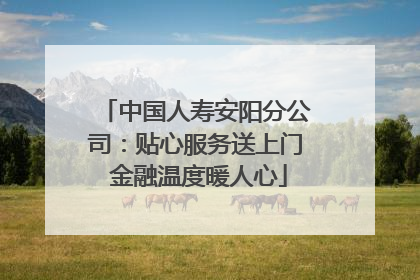 中国人寿安阳分公司：贴心服务送上门 金融温度暖人心