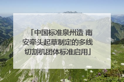 中国标准泉州造 南安牵头起草制定的多线切割机团体标准启用