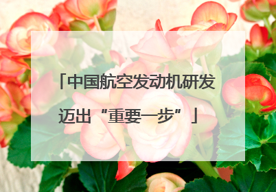 中国航空发动机研发迈出“重要一步”