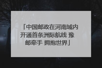中国邮政在河南域内开通首条洲际航线 豫邮牵手 拥抱世界