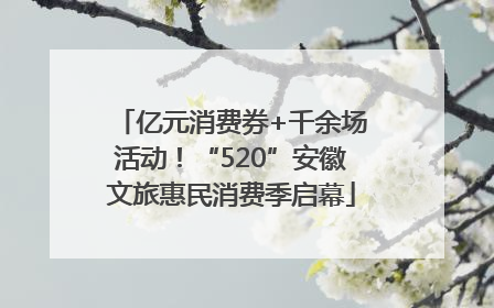 亿元消费券+千余场活动！“520”安徽文旅惠民消费季启幕