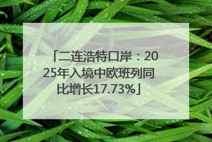 二连浩特口岸：2025年入境中欧班列同比增长17.73%