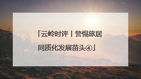 云岭时评丨警惕旅居同质化发展苗头④