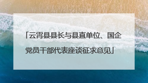 云霄县县长与县直单位、国企党员干部代表座谈征求意见