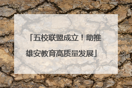 五校联盟成立！助推雄安教育高质量发展