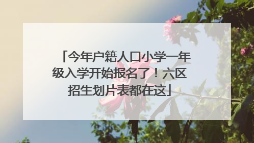 今年户籍人口小学一年级入学开始报名了！六区招生划片表都在这