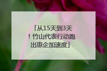 从15天到3天！竹山代表行动跑出惠企加速度