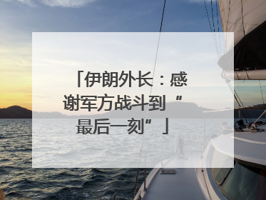 伊朗外长：感谢军方战斗到“最后一刻”