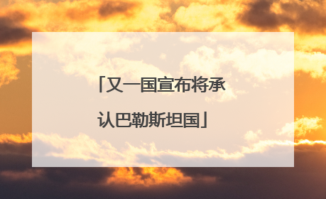 又一国宣布将承认巴勒斯坦国