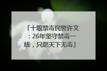 十堰禁毒民警许文：26年坚守禁毒一线，只愿天下无毒