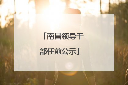 南昌领导干部任前公示