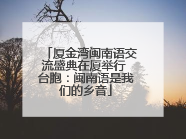 厦金湾闽南语交流盛典在厦举行 台胞：闽南语是我们的乡音