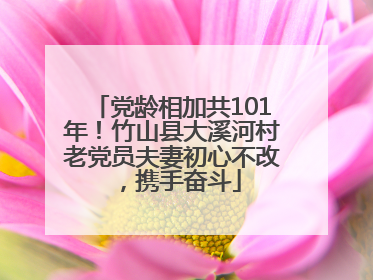党龄相加共101年！竹山县大溪河村老党员夫妻初心不改，携手奋斗
