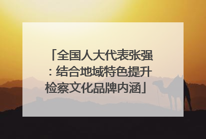 全国人大代表张强：结合地域特色提升检察文化品牌内涵