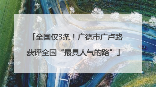 全国仅3条！广德市广卢路获评全国“最具人气的路”