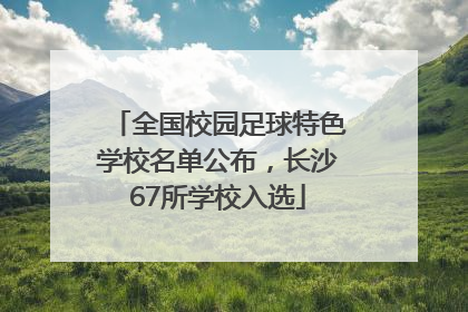 全国校园足球特色学校名单公布，长沙67所学校入选