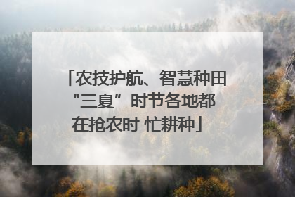 农技护航、智慧种田 “三夏”时节各地都在抢农时 忙耕种